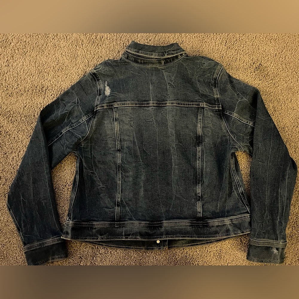 Lane Bryant Blue Denim Distressed Jacket - Picture 5 of 6